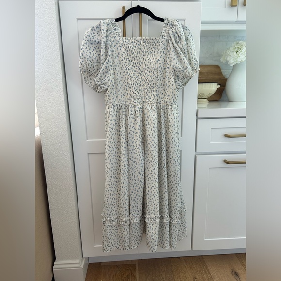 Pink desert white and blue ditsy floral dress - Picture 3 of 7